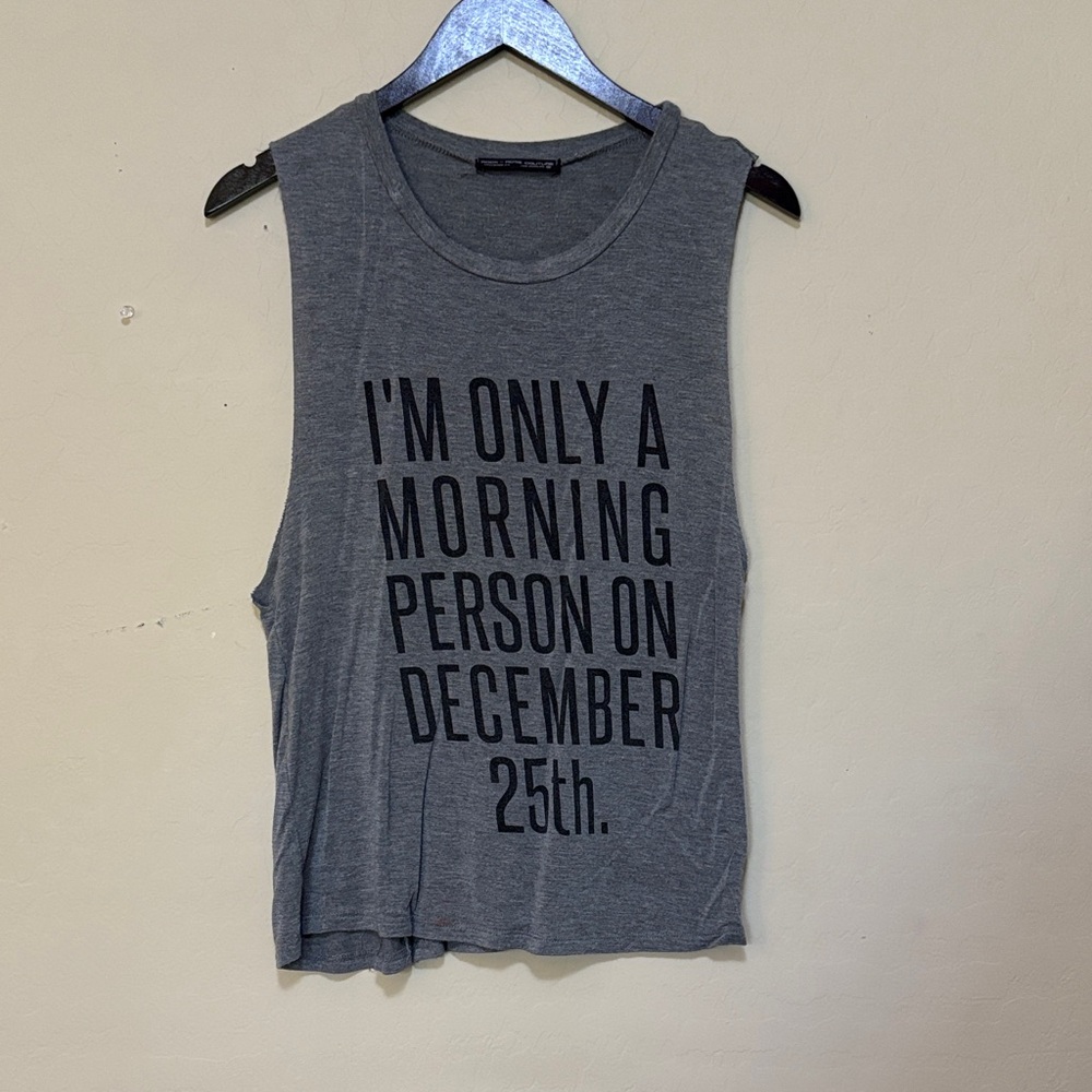 Christmas Rock Rose Couture Gray Sleeveless Graphic Tank Top